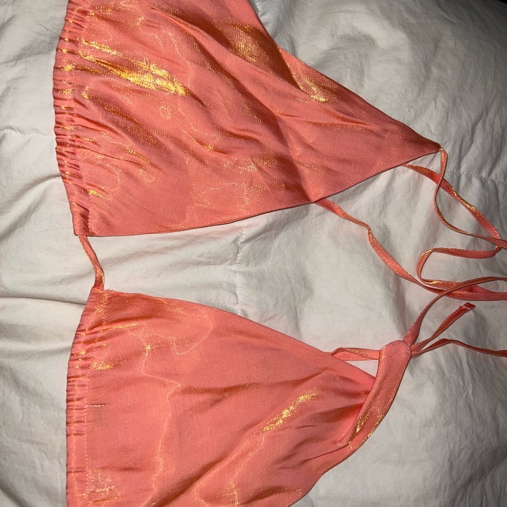 Orange crop top with sparkles